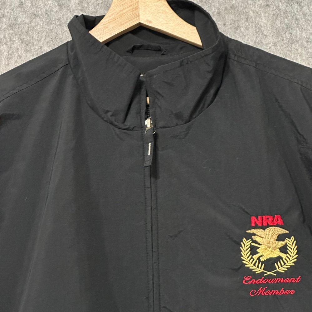 Page & Tuttle Mens Sz‎ 2XL Black NRA Endowment Member Windbreaker Jacket Zip Up